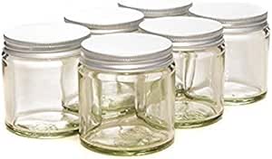 120ml Clear Glass Jars with Silver Lids - Pack of 6