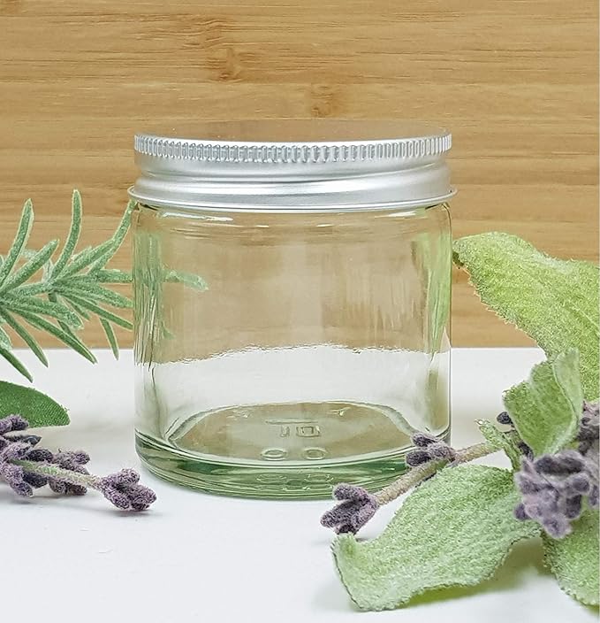 120ml Clear Glass Jars with Silver Lids - Pack of 6