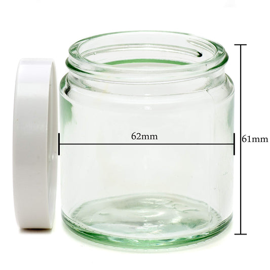 120ml Clear Glass Jars with White Lids - Pack of 6