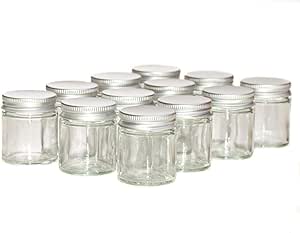 30ml Clear Glass Jars with Silver Lids - Pack of 12