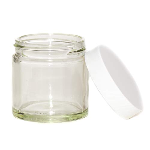 60ml Clear Glass Jars with White Lids - Pack of 6