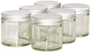 60ml Clear Glass Jars with Silver Lids - Pack of 6